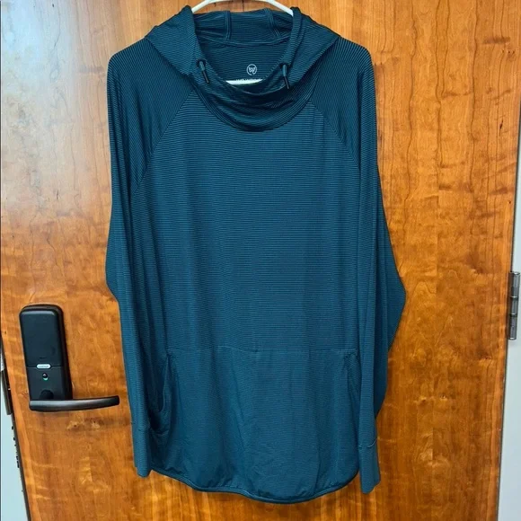 Teal Hooded Pullover with Pockets - Picture 6 of 7